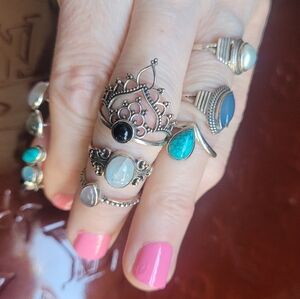 6rings/ With Earrings YOU PICK .925 Stamped 18 Piece Sets All For 79!